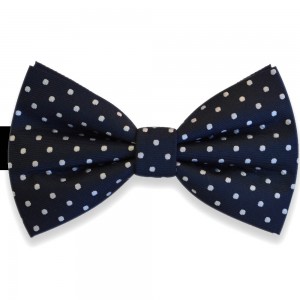  Papion bleumarin, elegant, cu buline albe, model Luxury Line